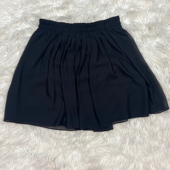 Loft Midi Super Flowy Black Fully Lined Skirt - Picture 2 of 5